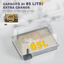 Lettiera per Gatti con Pareti Rialzate 71x50,8x35,5 cm Vassoio in Acciaio Bianco  