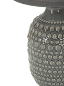 Lampada da Comodino Points Grigia Ø15x30,5 cm in Ceramica e Ferro e Tessuto Grigio      