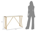 Console Easy 120x40x80 cm in Ferro e MDF e Specchio Oro      