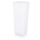 Vaso Quadrato Luminoso da Giardino Solare Autoricaricabile 38x38x86 cm in Polietilene Sined Solar 86 Bianco