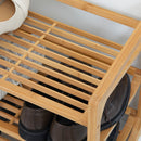 Scarpiera 3 Ripiani 9 Paia di Scarpe 76x33x51 cm in bambù Naturale
