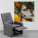 Poltrona Relax Reclinabile Manuale 62x71x100 cm in Tessuto Grigio Scuro