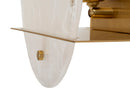 Lampada da Muro Portlan 20x11x25 cm in Vetro e Ferro Oro e Naturale      
