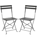 Set 2 Sedie da Giardino Pieghevoli 41x45x80,5 cm con Seduta a Doghe in Metallo Nero      