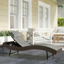 Lettino Prendisole da Giardino 60x198x44 cm Forma S con Cuscino a 5 Posizioni in Rattan Marrone      