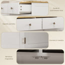Credenza Bassa 68x40,3x85 cm con Armadietto e Cassetti in MDF e Legno di Caucciù Bianco  