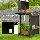 Barbecue a Gas con 3 Bruciatori Indipendenti 108x54x97 cm Coperchio con Termometro Nero   