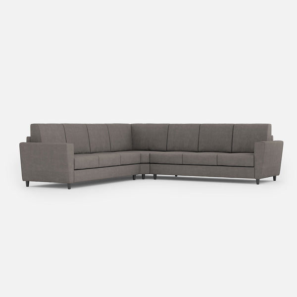 acquista Divano Angolare 7 Posti 288x288x85 cm Yasel in Tessuto Grigio