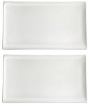 Set 2 Vassoi Rettangolari 34x16x2,4 cm in Porcellana Allluminica Kaleidos Aluxina Bianchi