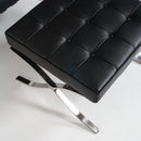 Pouf Barcelona in Acciaio Cromato Rivestimento in Similpelle Nero