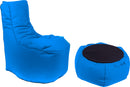 Poltrona Pouf e Tavolino in Acrilico Pomodone Royal Blu