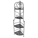Scaffale per Piante in Metallo 4 Piani 48x33H160cm Jessica Nero