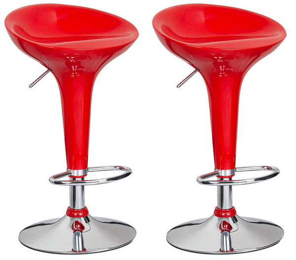 sconto Set 2 Sgabelli con Alzata a Gas e Seduta Girevole in ABS Boston Rosso Lucido