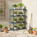 Portapiante a 4 Livelli Aperti 67x49x105 cm in Acciaio e Plastica Verde Scuro      