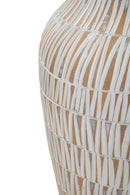 Vaso Resina Stiky Ø22x44 cm in Resina Oro e Bianco      