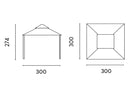 Gazebo da Giardino in Ferro 3X3m Vorghini Iron Sabbia