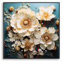 Dipinto su Tela Laccato Narcy B con Cornice 82x4x82 cm in Metallo e Abete e Tela      