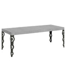 Tavolo Allungabile 180-440x90x77 cm Karamay Premium Cemento Telaio Antracite 