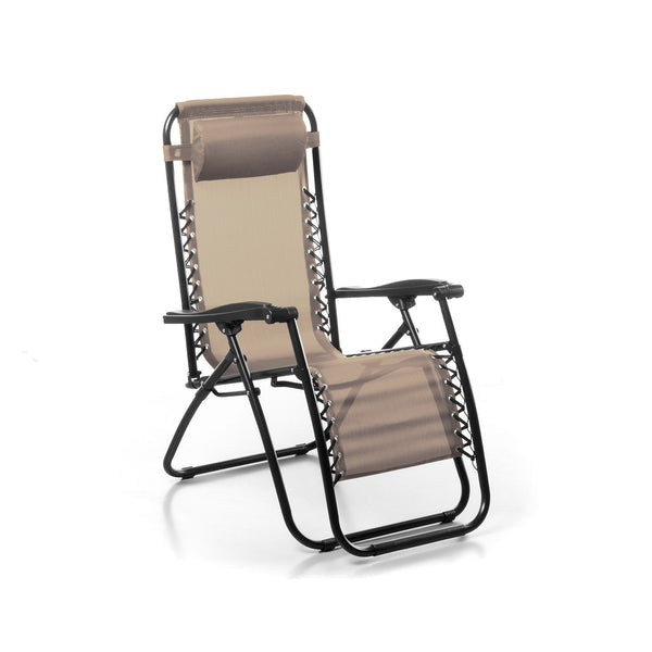 Sedia Sdraio da Giardino Gran Relax 88x65x110 cm in Textilene Beige acquista