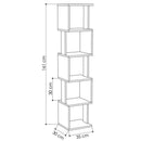 Libreria Moderna 161x35x30 cm Scaffale Modulare 5 Ripiani in MDF Bianco e Tortora      