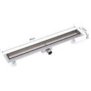 Canalina di Scarico Doccia a Pavimento in Acciaio Inox Piastrellabile 84x11x7 cm 