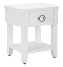 Comodino Shine 45x54x40 cm in Legno MDF e Metallo Bianco