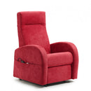 Poltrona Alzapersona Elettrica 2 Motori 74x85x160 cm in Tessuto Rosso