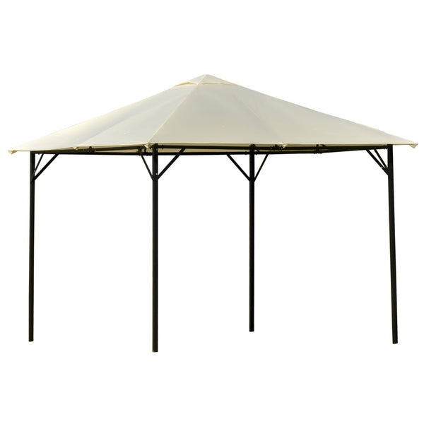 Gazebo da Giardino 3x3m in Metallo e Poliestere Bianco Crema sconto