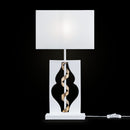 Lampada da tavolo Elegant in Metallo Intreccio Bianco con Oro