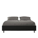 Letto Matrimoniale Giroletto con Alzata Comoda Imbottito in Similpelle Azelia Nero Varie Misure