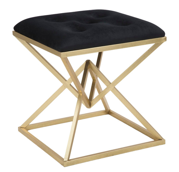 acquista Puff Piramid 45x45x48 cm in Ferro e Spugna e Poliestere Oro e Nero
