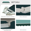 Tenda da Sole 295x250 cm in Alluminio e Poliestere Verde