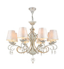 Lampadario Elegant in Metallo Monile Bianco con Oro