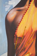 Dipinto su Tela con Cornice Daphne 52x4,5x152 cm in Metallo e Abete e Tela      