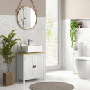 Mobile Sotto Lavabo per Bagno 60x30x60 cm 2 Ante in MDF Bianco      