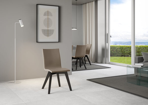 Sedia 52x52x87 cm Trudy gambe Antracite in Similpelle Tortora acquista