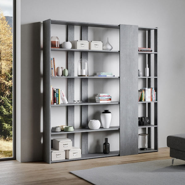 acquista Libreria Moderna 5 Ripiani 178x36x204 cm in nobilitato Grigio