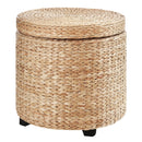 Pouf Contenitore Tondo Ø43x43 cm in Rattan Cachi