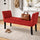 Panca Fondoletto Ingresso 111x40x60 cm con Piedi in Legno e Rivestimento Velluto Bordeaux