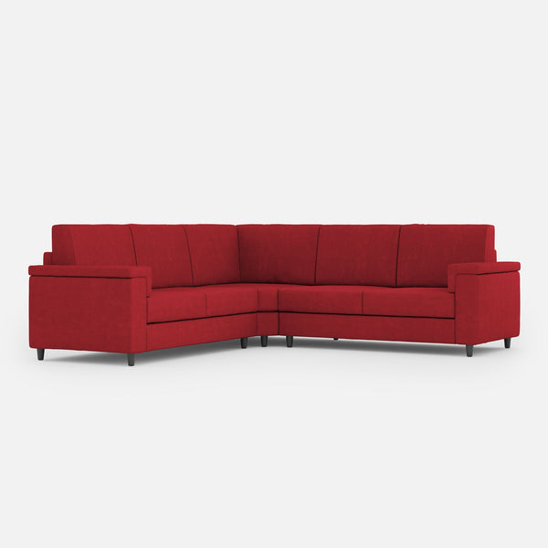 Divano Angolare 5 Posti 246x246x85 cm Marrak in Tessuto Rosso sconto
