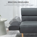 Divano 2 Posti 164x71x75 cm in PVC Grigio