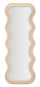 Specchio da Muro Emily Velluto Crema 60x6x160 cm in MDF e Poliestere e Specchio Crema