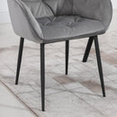 Set 2 Sedie Imbottite 59,5x55,5x83,5 cm in Velluto Grigie