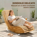Set di 2 Sdraio a Dondolo 60x156x77 cm Pieghevoli ed Ergonomiche in Legno di Acacia      