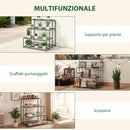 Scaffale Porta Piante 94x84x110 cm a 4 Livelli in Acciaio Verde Scuro      