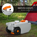 Serbatoio per Acqua da Campeggio 22L Indicatore con Livello di Liquido con Ruote Grigio  