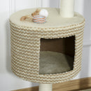 Albero Tiragraffi per Gatti 61x41x96 cm con Corda di Juta  Beige