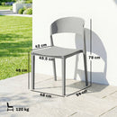 Set 4 Sedie da Giardino Impilabili Struttura in PP Grigio Chiaro      