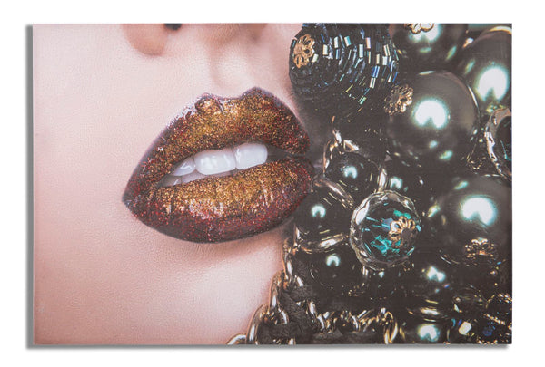 Stampa su Tela Beautiful Lips 80x3,8x120 cm in Legno e Tessuto prezzo