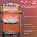 Barbecue a Carbone Carbonella Ø40x80 cm in Acciaio Nero